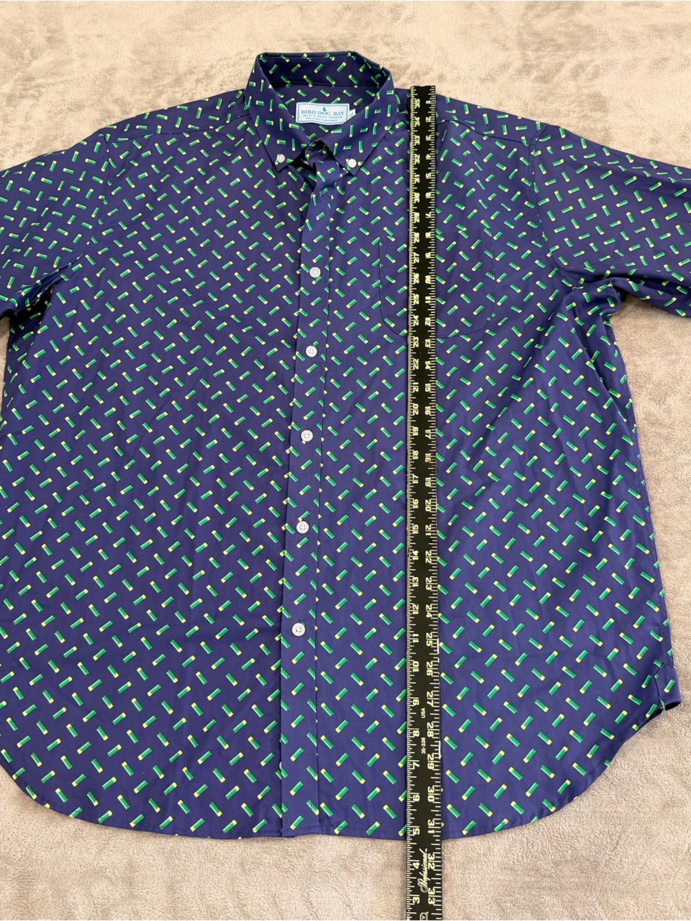 Bird Dog Bay Blue Shotgun Shell Print Button Down Shirt Size XL - Picture 4 of 8